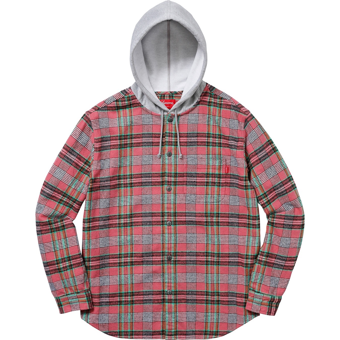 Hooded Plaid Flannel Shirt view 6